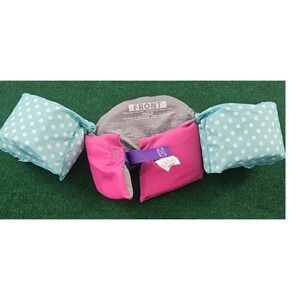 Swimways Child PFD Life Jacket Swim Trainer 30-50 lbs Pink‎ Blue Polka Dot Fish